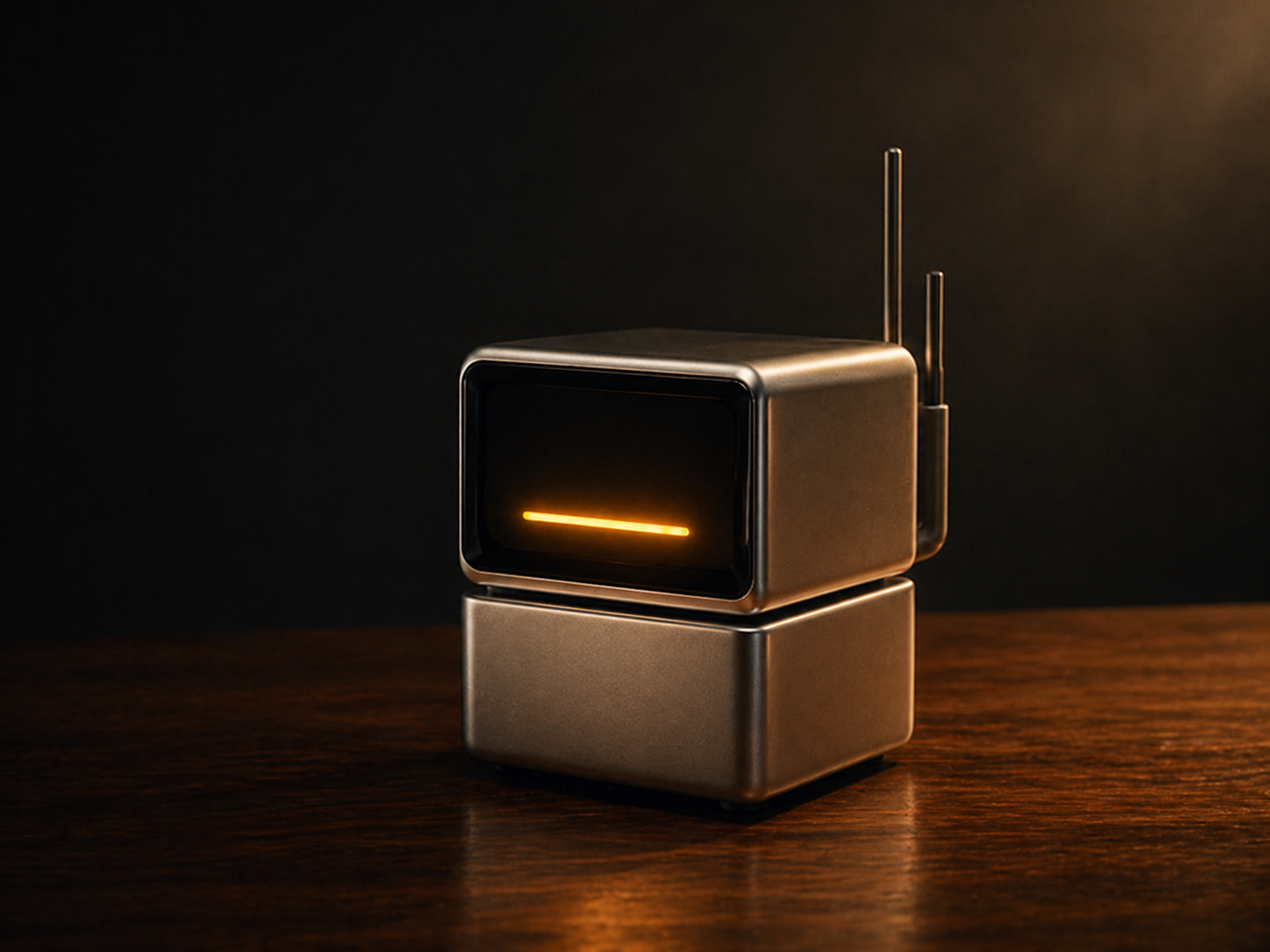 Three-quarter studio view of the AI Desktop Robot.